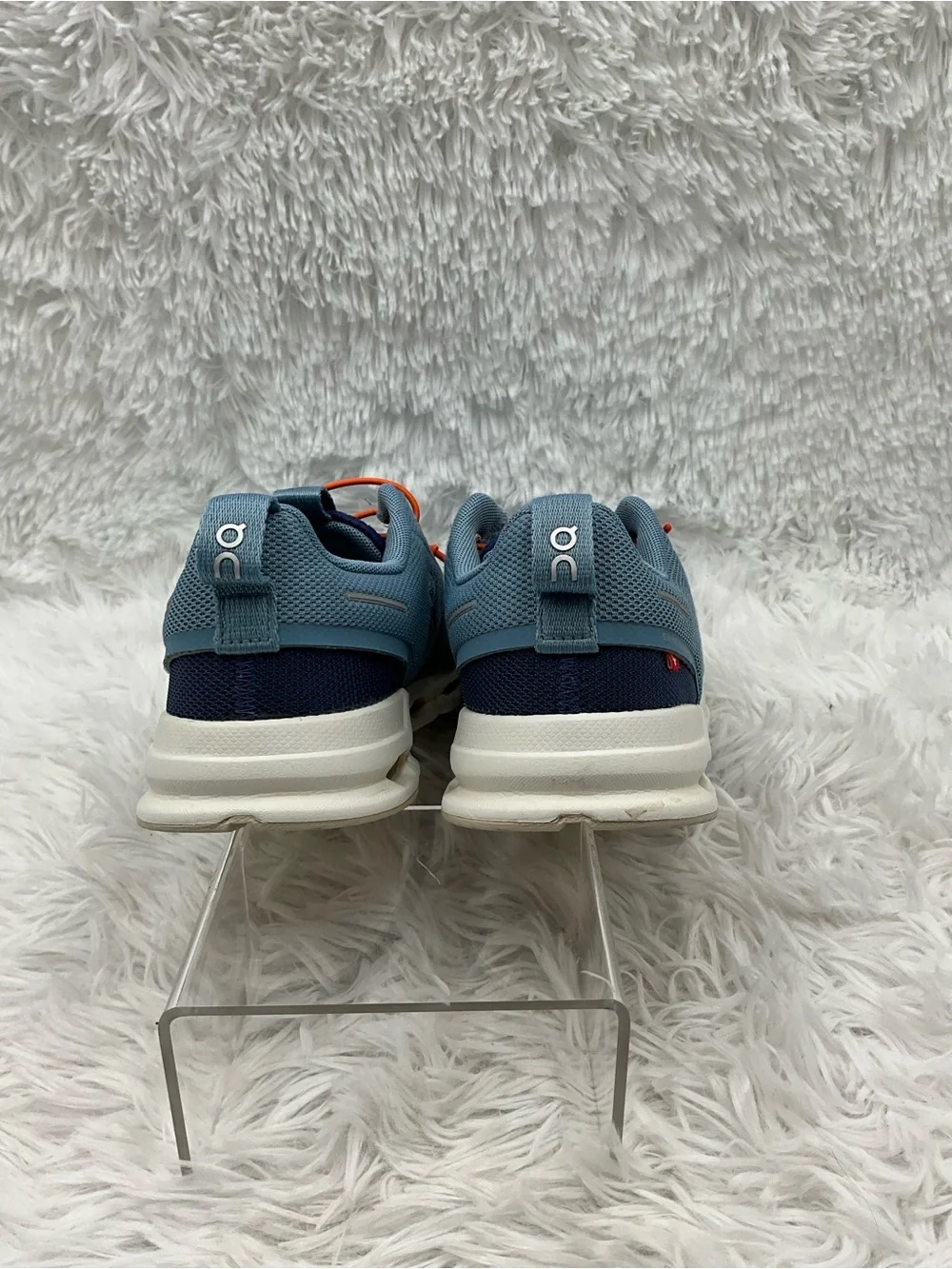 OC On Cloud Sneakers Size Y5 Unisex Blue w/ Orange Laces Running Shoe Swiss Eng.